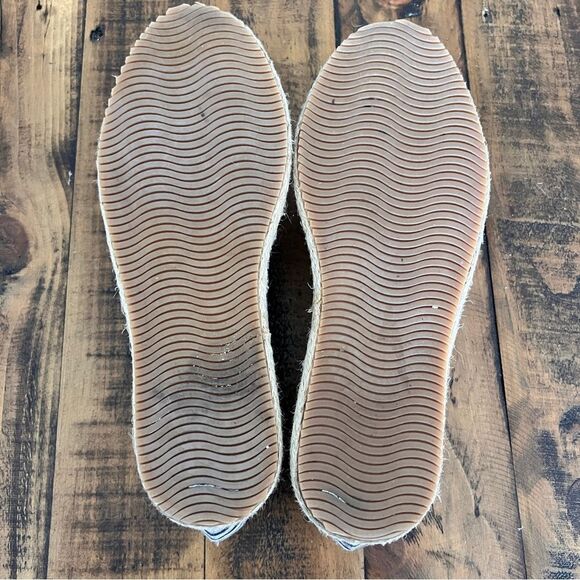 OndadeMar Black White Striped Espadrille Flats Size 38 - Picture 6 of 6